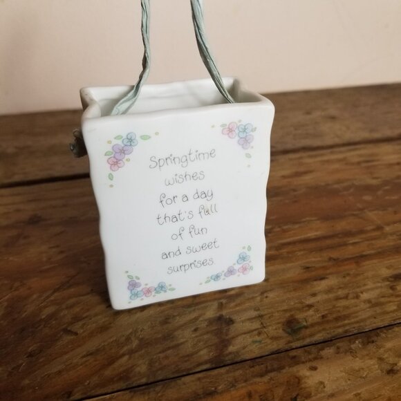 Vintage 1993 Precious Moments "Wishing You a Happy Spring" Gift Bag w/ Handle - Picture 3 of 7